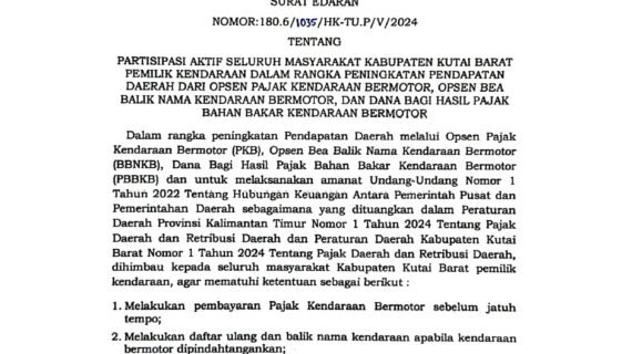 Instruksi Bupati tentang Partisipasi Aktif Seluruh Camat dan Surat Edaran Tentang Partisipasi Aktif Masyarakat Kabupaten Kutai Barat